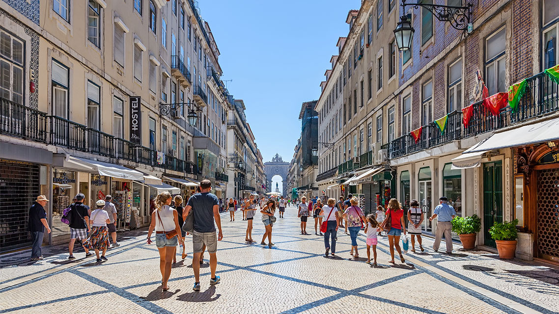 Avenida da Liberdade, Rua Augusta e Casa Portuguesa do Pastel de Bacalhau
